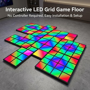 พื้นเต้นรำ LED ในร่ม เกมพื้น LED แบบอินเทอร์แอคทีฟสำหรับสวนสาธารณะ สนามกีฬา ไฟส่องสว่างแบบกระตุ้นการเคลื่อนไหว ห้องเกมแบบอินเทอร์แอคทีฟ - Product Image 5