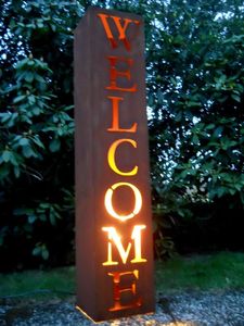 Lampe décorative LED moderne en acier Corten rouillé pour éclairage de cour d'entrée de villa, étanche IP65 - Product Image 2