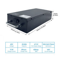 Baterai Lithium Ion 18650 60V 30Ah Grosir Populer untuk Sepeda Listrik, Skuter, dan Ebike Harley