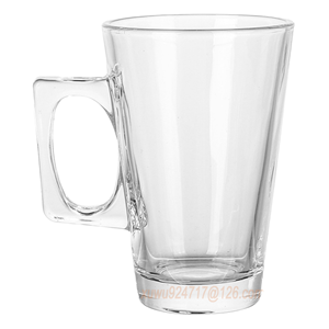 Vente en gros de mugs à bière en verre transparent de 10 oz (300 ml), design moderne, écologiques, compatibles micro-ondes et lave-vaisselle, avec poignée, pour boire du thé - Product Image 1