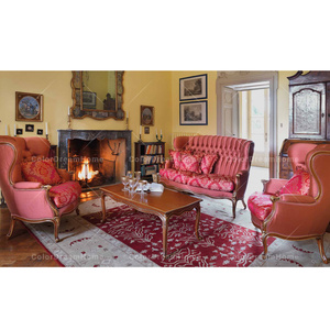 Stile francese Vintage elegante soggiorno in <span class=keywords><strong>legno</strong></span> divano Set <span class=keywords><strong>rosa</strong></span> <span class=keywords><strong>rosa</strong></span> personalizzato <span class=keywords><strong>mobili</strong></span> da soggiorno componibili - Product Image 5