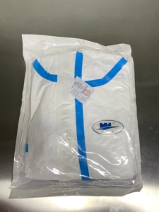 Trong kho dùng một lần microporous Coverall loại 4/5/6 trùm đầu với màu xanh ghi âm đường may hóa chất chống thấm nước an toàn quần áo - Product Image 2