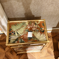 Table d'appoint vintage Yips LD-1405-1196 en bois massif, faite à la main, peinte à la main avec un motif floral, style européen, luxe, salle à manger, salon