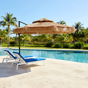 Parasol d'extérieur en <span class=keywords><strong>paille</strong></span> artificielle, style cabane champêtre, pour plage et bord de mer - Product Image 1