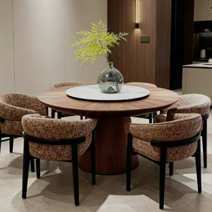 Chaise de salle à manger en bois massif de hêtre épaissi, style minimaliste de luxe, avec accoudoirs en tissu, pour la maison, la cuisine, le restaurant, l'hôtel, la salle de réunion - Product Image 3
