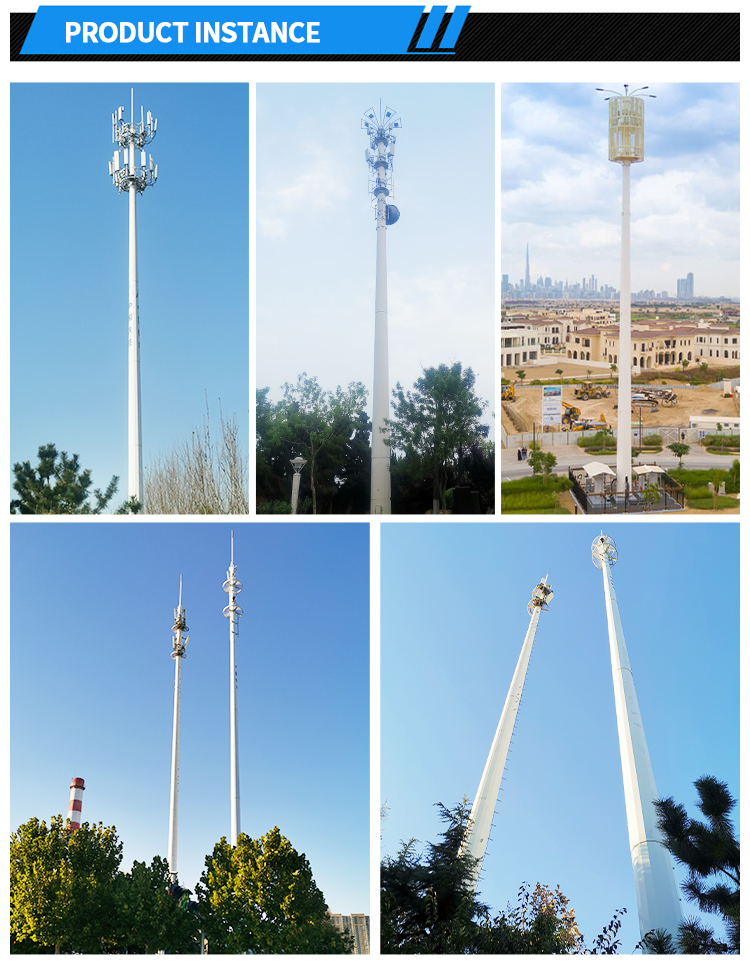 Mono Steel Pole Tower For Transmission Line Steel Structure Wireless Mobile Signal Tower 4