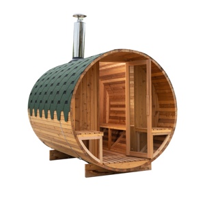 ODM sauna en bois massif 4 personnes extérieur sec <span class=keywords><strong>Suna</strong></span> chambre luxe cèdre baril sauna bois brûlant - Product Image 1