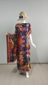 ชุดเดรสมุสลิมสำหรับผู้หญิงผ้าโพลีเอสเตอร์พิมพ์ลายดิจิทัลไซส์ใหญ่พิเศษ2025 - Product Image 4