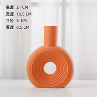 Grosir Modern Nordic Pot Bunga Donat Aksesoris Dekorasi Rumah Vas Keramik Kecil Bunga