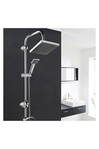 Ensemble de douche mural à double poignée, <span class=keywords><strong>grand</strong></span> jet supérieur, en alliage électroplaqué noir, haute pression, prix bas, vente en gros - Product Image 3