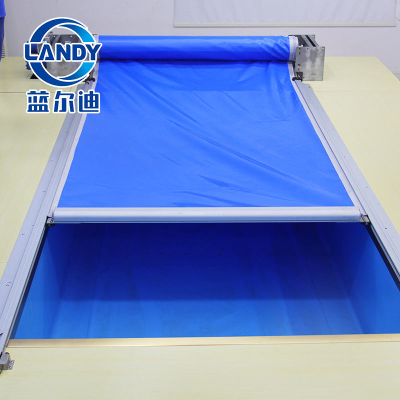 Blue Automatic pool safety cover