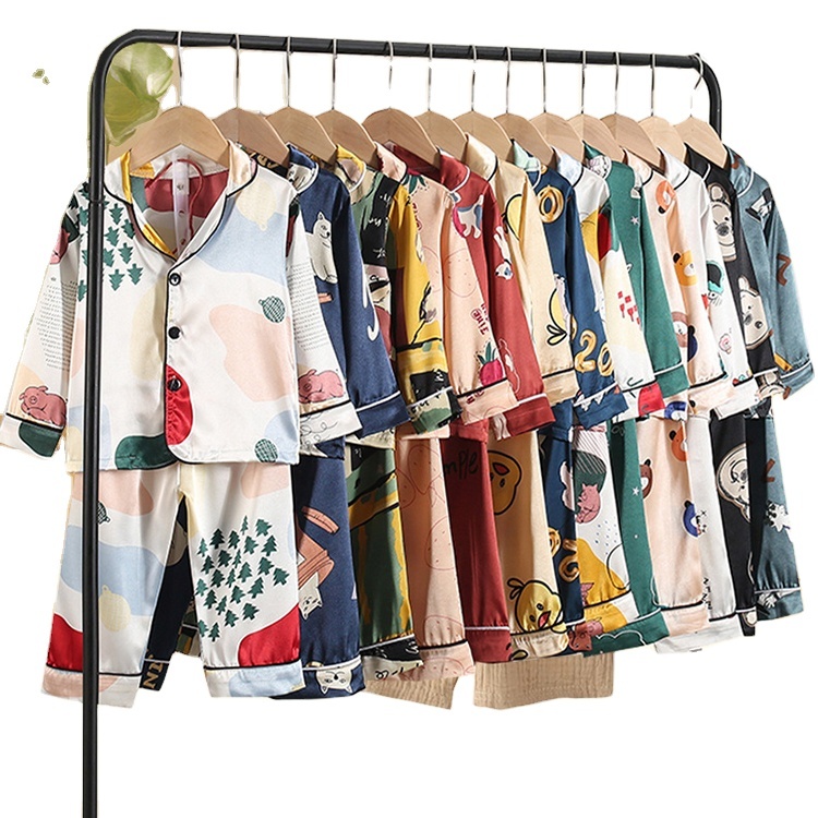 Boys Girl Cartoon Bear Silk Satin