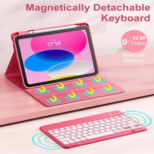 For 7 Colors Backlight Wireless Keyboard <b>Tablet</b> Case Pencil <b>Holder</b> for Ipad 10th Generation Customizable PU Material 10.9" - Product Image 4