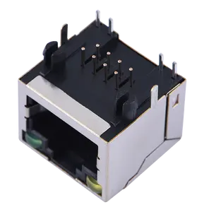 Conector rj45 XW-601-59-X 56s-led 8p8c 1x1, fonte de fábrica, esquerda, amarela e direita, verde