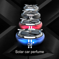 Accessoires de voiture, ventilateur solaire en alliage métallique, diffuseur d'air pour voiture, parfum de tableau de bord pour voiture avec recharge de parfum