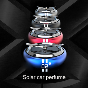 Accessoires de voiture, ventilateur solaire en alliage métallique, diffuseur d'air pour voiture, <span class=keywords><strong>parfum</strong></span> de tableau de bord pour voiture avec recharge de <span class=keywords><strong>parfum</strong></span> - Product Image 3