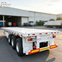 Semi-remorque à plateau plat à 3 essieux pour le transport de matériaux de construction et de produits en acier