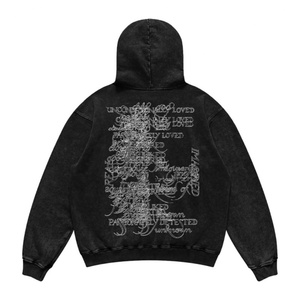 เสื้อฮู้ดดี้และเสื้อสเวตเชิ้ตสตรีทแวร์ทรงโอเวอร์ไซส์สไตล์วินเทจ ล้างสีแบบวินเทจ พิมพ์ลายตัวอักษรปักแบบกำหนดเอง สำหรับผู้หญิงและผู้ชาย เหมาะสำหรับใส่ลำลองในฤดูหนาว - Product Image 3