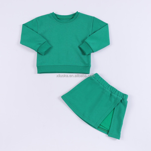 Oem Set di <span class=keywords><strong>felpe</strong></span> personalizzate per bambini Set di vestiti per bambini inverno per bambine e bambine felpa felpa + gonne 2 pezzi - Product Image 4