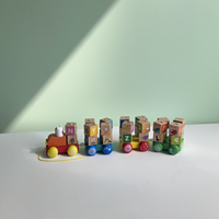 Nouveau design éducatif Shine Pep SPW-012QC Ensemble de blocs en bois alphabet 7-12 mois Unisexe Jouets de train pour la maternelle