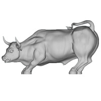 Wall Street Bull Sculpture Bronze Outdoor Garden Floor Mount Animal Figure Gray Gold HX11C