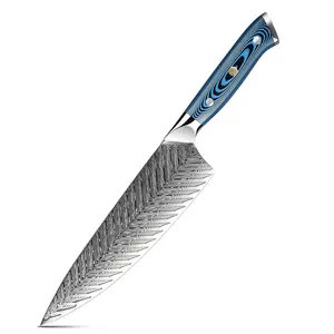 Chất Lượng Cao Damascus Thép Nhà Bếp Tùy Chỉnh Đầu Bếp Dao 8 Inch Đầu Bếp Dao Đầu Bếp Chuyên Nghiệp Dao