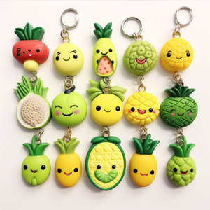 พวงกุญแจผลไม้การ์ตูน PVC รูปทรง 3 มิติ พกพาสะดวก - Product Image 3