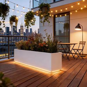 H156 Stainless Steel LED Illuminated <b>Planter</b> <b>Box</b> Modern Design Flower Pot For Commercial Street Landscape - Product Image 6