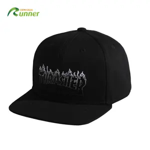 Koşucu OEM BSCI yeni yenilik rahat siyah Snapback/Snap geri kapaklar özel 3D nakış Logo şapkalar Gorra