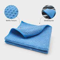 Serviette de séchage pour voiture en microfibre gaufrée, absorbante, 40x40, chiffon de nettoyage pour vitres, chiffon de detailing automobile, soin de lavage de véhicule