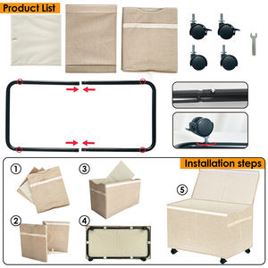 Grand <span class=keywords><strong>coffre</strong></span> à jouets pliable pour enfants avec roulettes Poubelles pour salle de jeux - Product Image 6