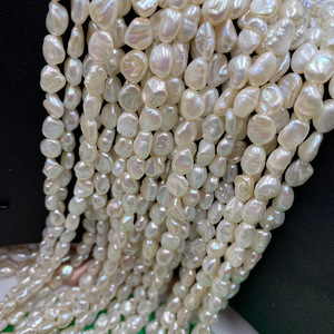Perles naturelles 100% authentiques pour fabrication de bijoux, cultivées <span class=keywords><strong>en</strong></span> eau douce, blanches, verticales, pierres de 36 <span class=keywords><strong>cm</strong></span> perforées, qualité 3A, <span class=keywords><strong>6</strong></span>-7mm, qualité 3A - Product Image 6