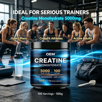Pasokan Pabrik Creatina 500g Bubuk Creatine Monohydrate untuk Mendukung Pembentukan Otot