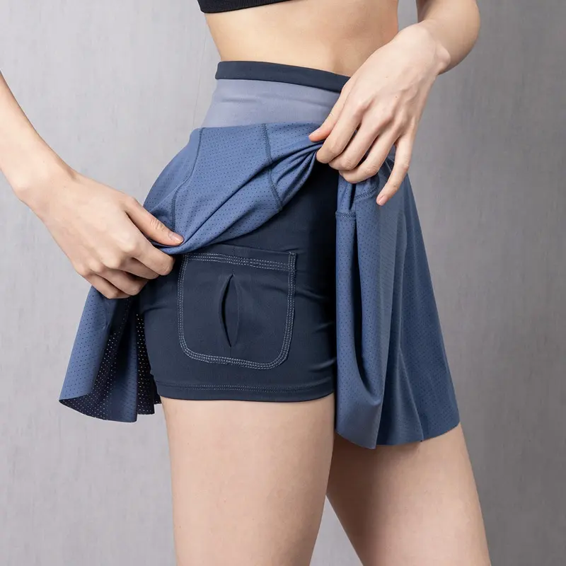 Женская теннисная юбка 2 в 1 с карманами для мяча, шорты для занятий йогой, фитнесом, бегом, теннисом, юбки для йоги на заказ