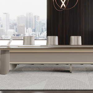 Ensemble de mobilier de bureau moderne, style nordique, table de conférence ovale, petite table de réunion, table de réunion longue - Product Image 4