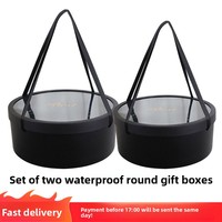Coffret Cadeau Rond Quatre Pièces pour l'Hiver avec Sangle, Boîte Cadeau Créative Haut de Gamme pour Fruits, Anniversaires et DIY