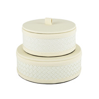 Caja Redonda Pequeña, Organizador de Escritorio, Bandeja Decorativa, Organizador de Maquillaje para el Hogar, para Joyas, Cosméticos, Relojes, Llaves, Teléfonos Celulares
