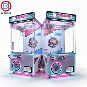 Machine de jeu d'arcade grue à griffes en métal LED cyan et magenta pleine taille avec interface anglaise pour centre commercial et divertissement familial - Product Image 3