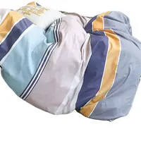 Set di quattro pezzi blu di lenzuolo con stampa ecologica (copriletto con angoli) set di biancheria da letto in velluto trapunta di seta