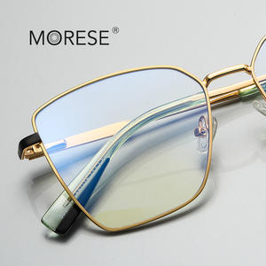 MORESE 3051 Grandes lunettes carrées à la mode pour femmes, <span class=keywords><strong>monture</strong></span> colorée avec finition métallisée - Product Image 2