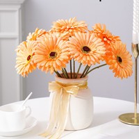 Bunga Gerbera Daisy Buatan dari Kain Poliester, Cetakan Injeksi, Grosir, Dekorasi Rumah, Pernikahan, Fotografi Luar Ruangan