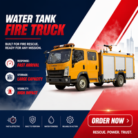 Truk Pemadam Kebakaran Tangki Air Anti-Korosi Howo 4 Meter Kubik Baru untuk Penggunaan Industri, Gudang, dan Pencegahan Kebakaran di Taman Kimia