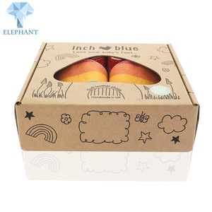 Wholesale Price Custom Portable Folding ShoeBox With Window Brown Kraft Mini Empty Baby Kids Shoe Packaging Gift <b>Box</b> With Handle - Product Image 3