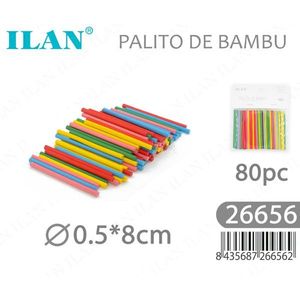 Bastoncini di Bambù Ilan 0,5x8cm 80pz Multicolore per Uso Artigianale - Product Image 1