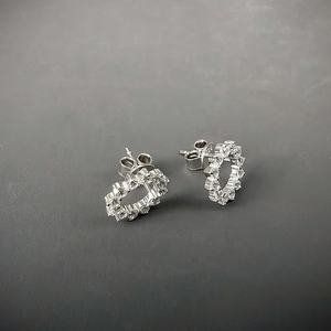 Promotion Plaqué Rhodium Dent De <span class=keywords><strong>Scie</strong></span> Flocon De Neige Déclarations 925 En Argent <span class=keywords><strong>Sterling</strong></span> Cercle Moissanite Boucles D'oreilles Pour Les Femmes Unisexe - Product Image 4