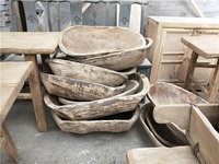 Plateau rond en bois, décoration originale, ancienne tablette chinoise, prédécoupée, vintage