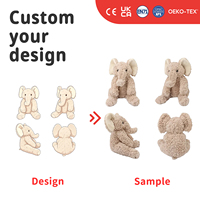 Peluche de Elefante Sentado Personalizado, Muñeco de Peluche Personalizado, Decoración Suave para Guardería, Recuerdo para Baby Shower