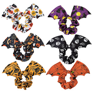 Elastico per capelli con ali di pipistrello di Halloween per donne e ragazze, simpatico e divertente, con stampa zucca e fantasma, per coda di cavallo, per feste e festival - Product Image 2