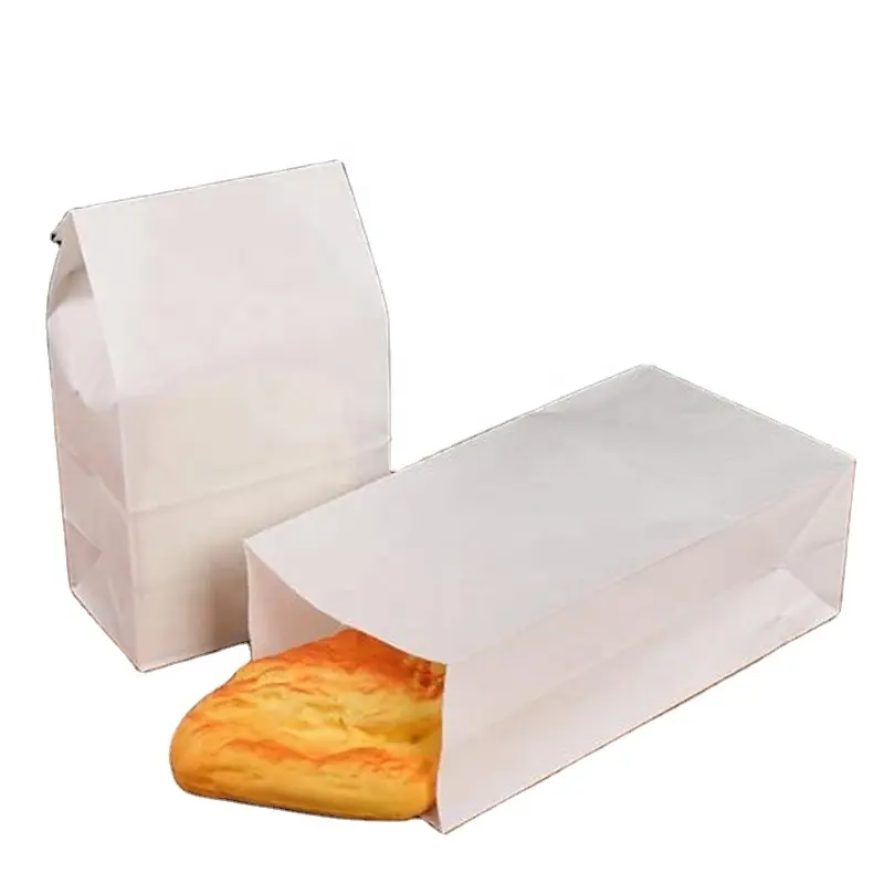 Food Packaging Use and Grease Proof White Kraft Paper Food Bag
