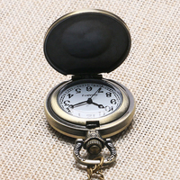 Promoción regalo Vintage COLLAR COLGANTE engranaje collar cadena reloj Metal bolsillo reloj con cadena